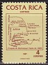 Costa Rica - 1987 - Map - 4 Colones - Multicolor - Costa Rica, Transport - Scott 394 - Map of Asia Bartolome Colon 1503 - 0